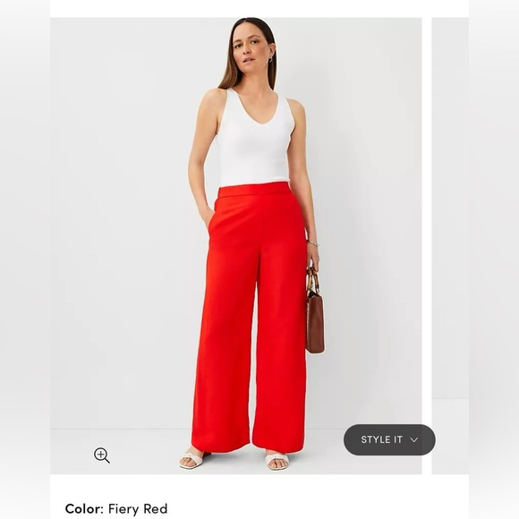 Ann Taylor The Palazzo Pant in Linen Blend - Picture 1 of 8